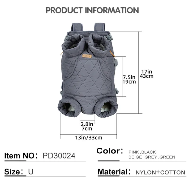 Hands-Free Pet Backpack Carrier for Small Dogs & Cats — Winter Travel Bag - Image 2