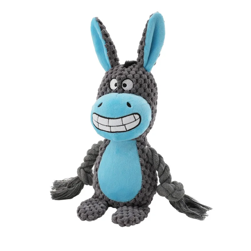 Plush Animal Rope Dog Toy — Squeaky Chew & Tug Toy - Image 10