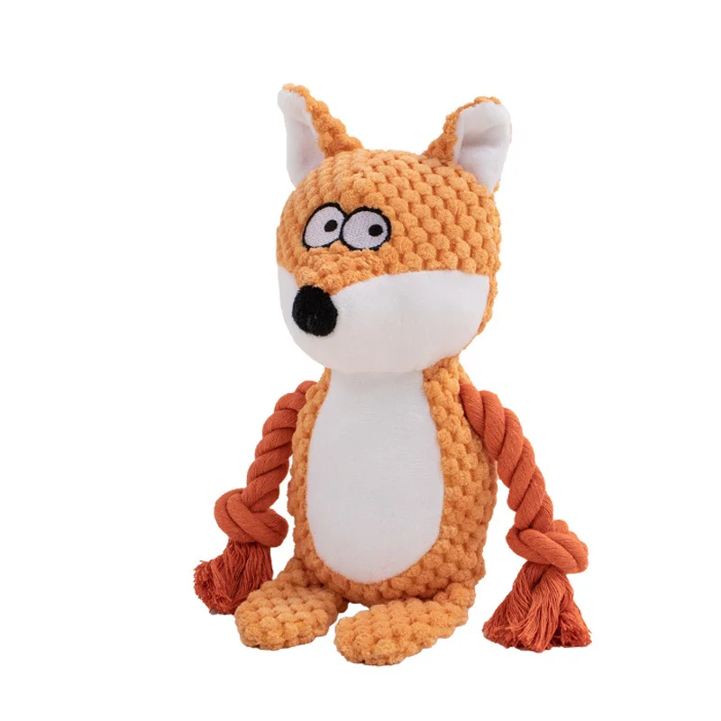 Plush Animal Rope Dog Toy — Squeaky Chew & Tug Toy - Image 13