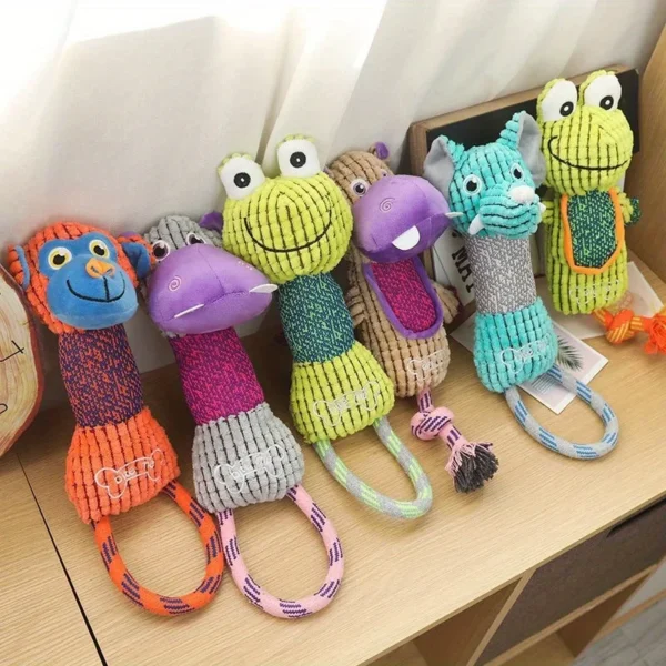 Corduroy Animal Squeaky Toys — Bite-Resistant Dog Chew Set