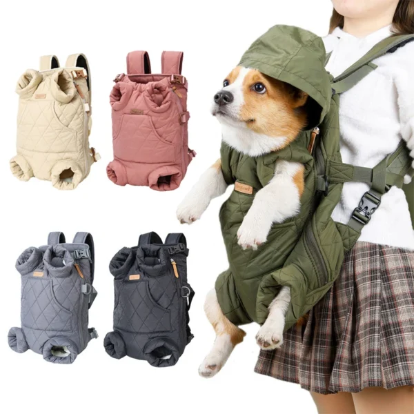 Hands-Free Pet Backpack Carrier for Small Dogs & Cats — Winter Travel Bag