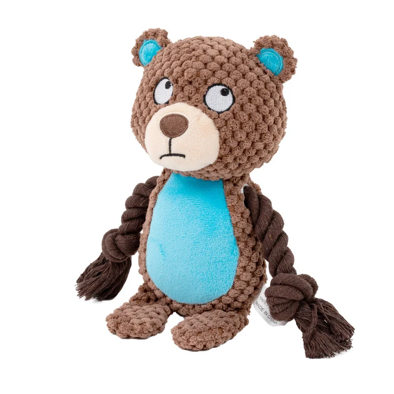 Plush Animal Rope Dog Toy — Squeaky Chew & Tug Toy - Image 16
