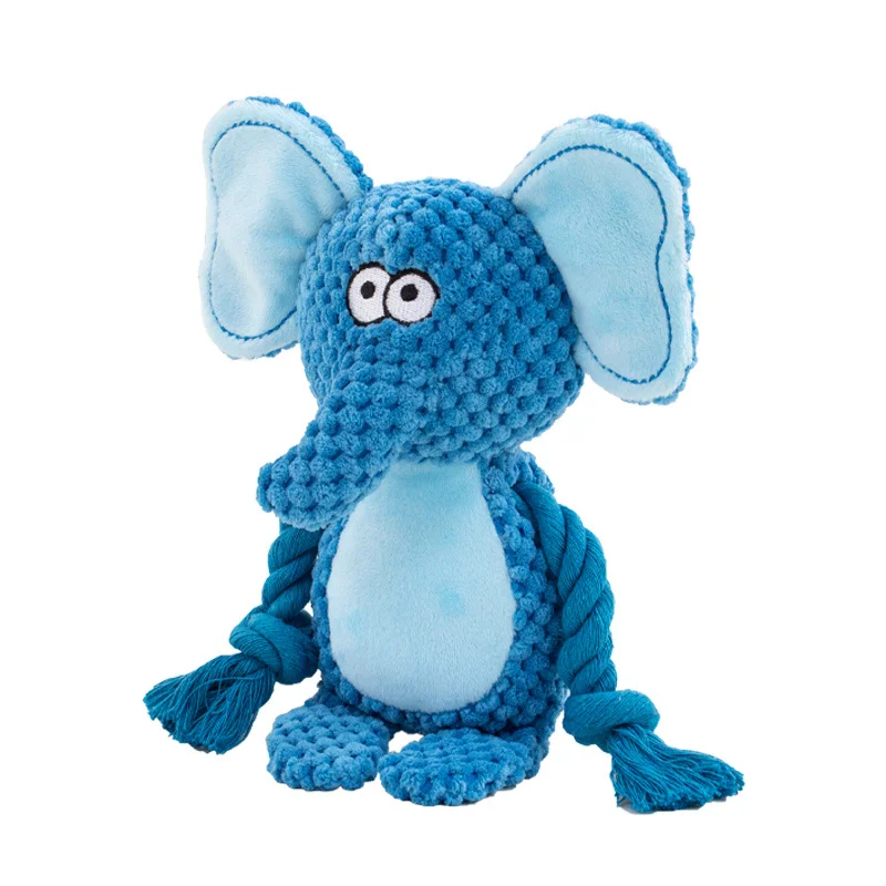 Plush Animal Rope Dog Toy — Squeaky Chew & Tug Toy - Image 14