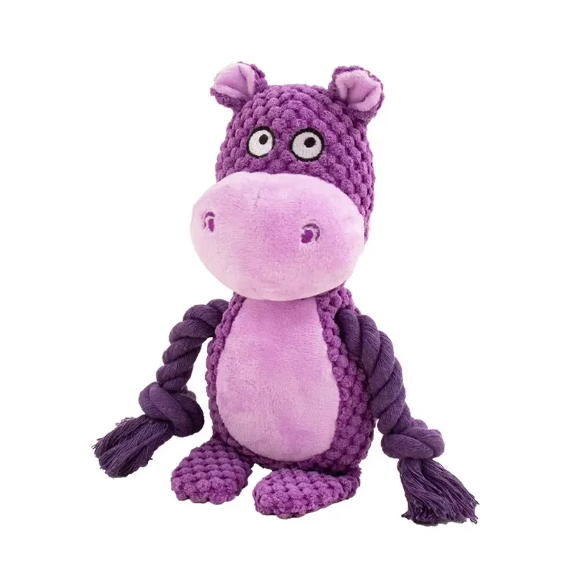 Plush Animal Rope Dog Toy — Squeaky Chew & Tug Toy - Image 12