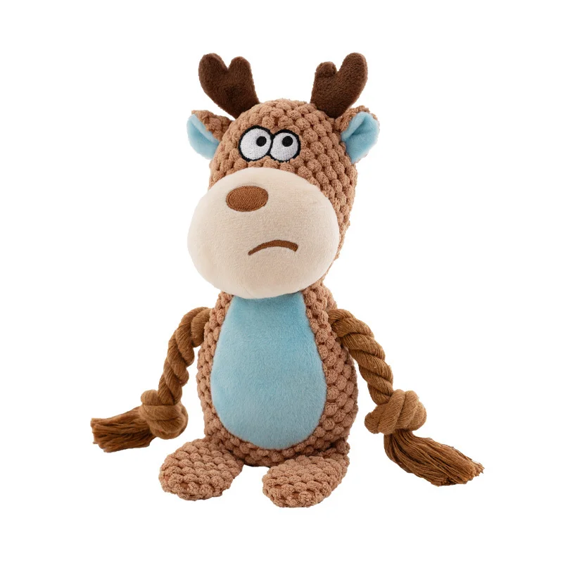 Plush Animal Rope Dog Toy — Squeaky Chew & Tug Toy - Image 9