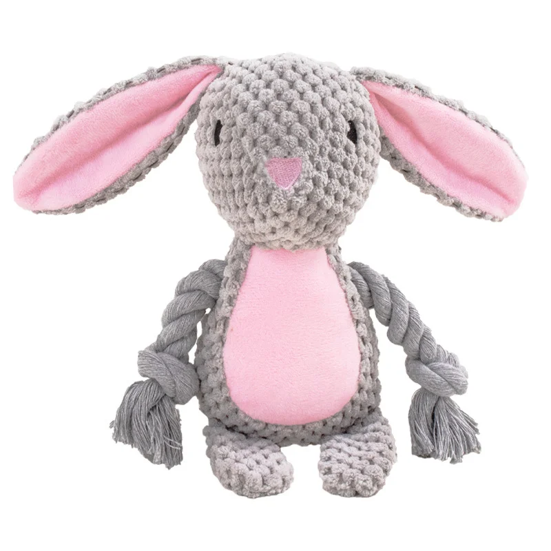 Plush Animal Rope Dog Toy — Squeaky Chew & Tug Toy - Image 20