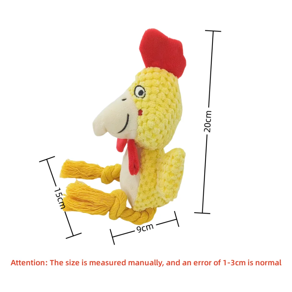 Plush Animal Rope Dog Toy — Squeaky Chew & Tug Toy - Image 3