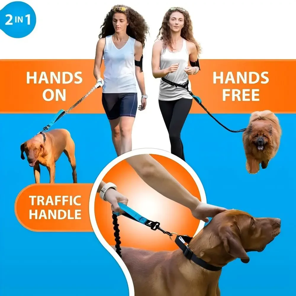 Pet Retractable Belt Leash for Running Reflective Retractable Hand Free Dog Leash with Adjustable Waist Rope for Outdoor Running - Image 4