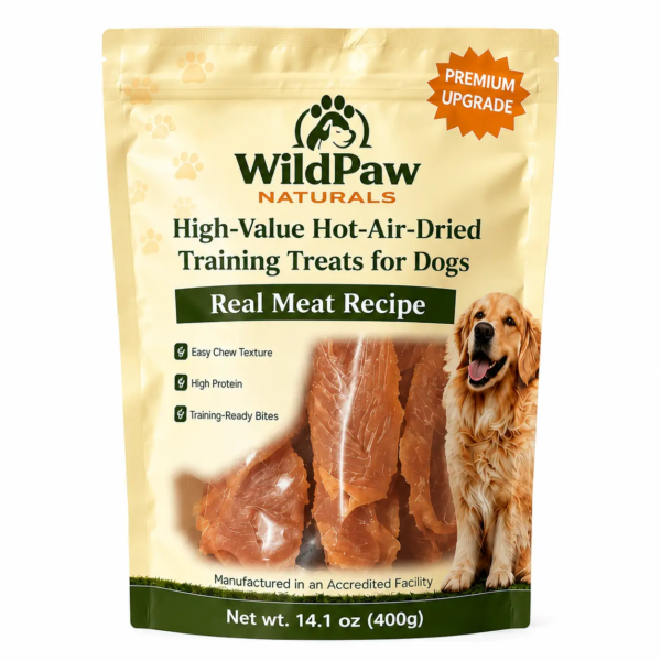 Wildpaw Natural Grain-Free Whole Cut Classic Jerky Dog Training Treats - 14.1Oz Real Chicken Breast, Easy Chew Meaty Texture, Resealable Bag, 12-Month Shelf Life, Dairy-Free Treat, Fuller Whole-Cut Look, All Ages Rewards