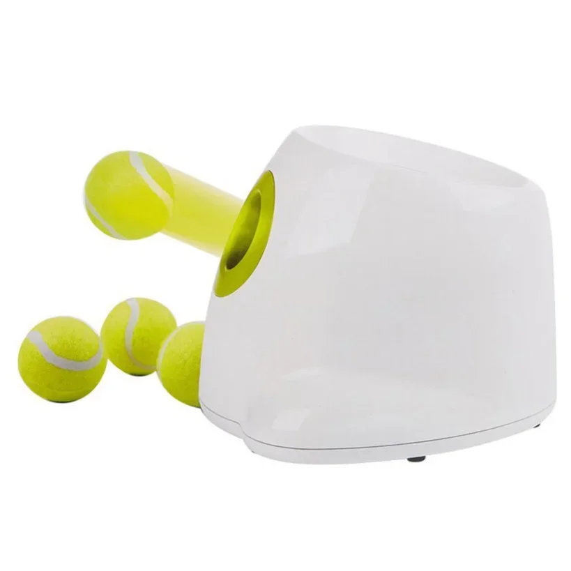 Dog Pet Toys Tennis Launcher Automatic Throwing Machine Pet Ball Throw Device 3/6/9M Section Emission with 3 Balls Dog Training - Image 2