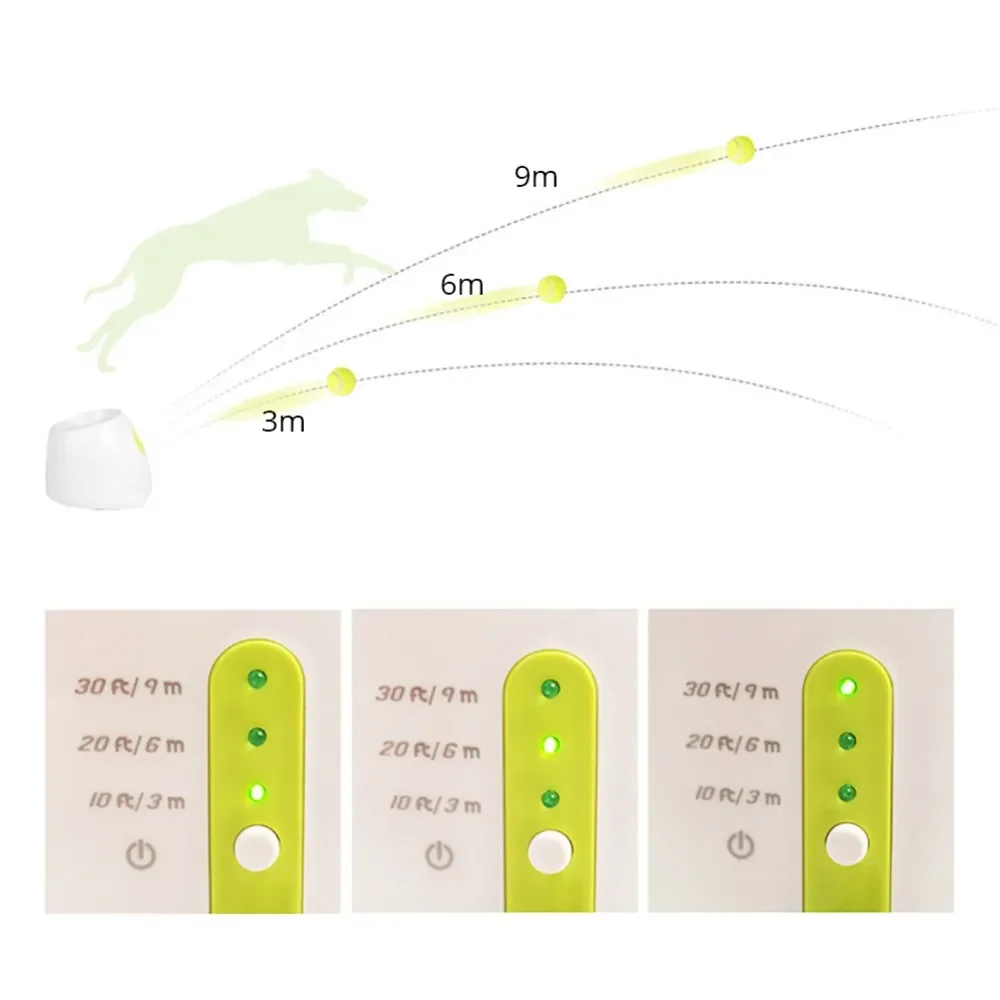 Dog Pet Toys Tennis Launcher Automatic Throwing Machine Pet Ball Throw Device 3/6/9M Section Emission with 3 Balls Dog Training - Image 6