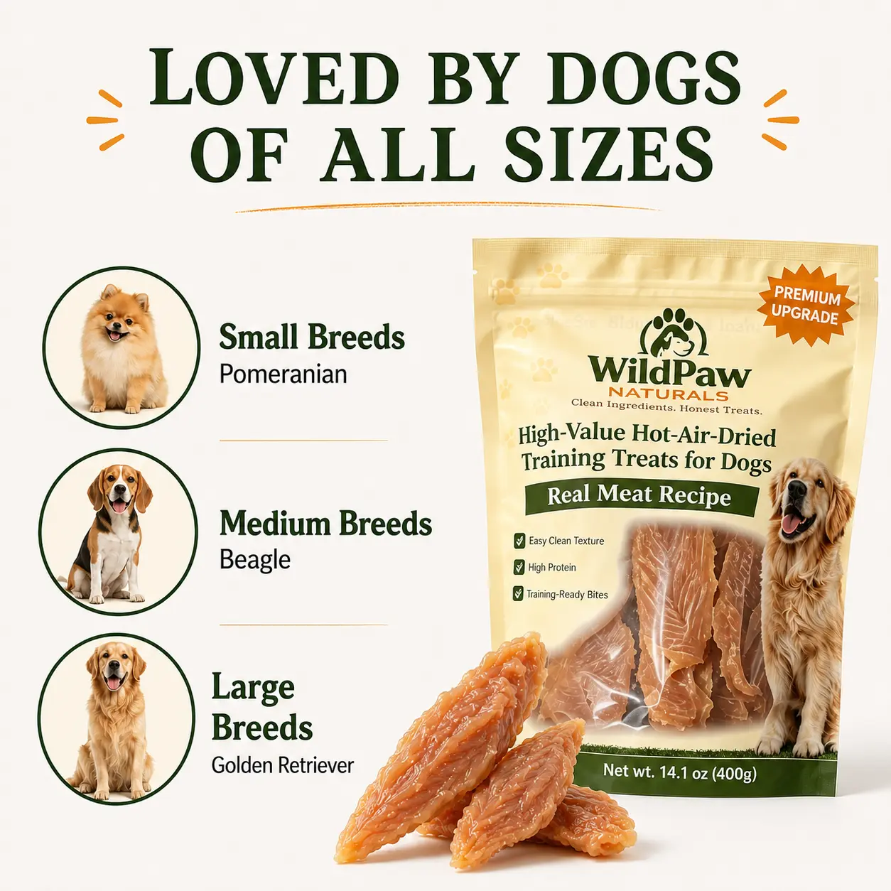Wildpaw Natural Grain-Free Whole Cut Classic Jerky Dog Training Treats - 14.1Oz Real Chicken Breast, Easy Chew Meaty Texture, Resealable Bag, 12-Month Shelf Life, Dairy-Free Treat, Fuller Whole-Cut Look, All Ages Rewards - Image 6